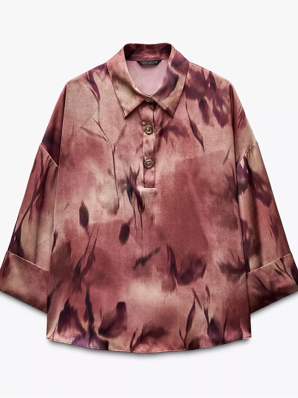 Zara Burgundy Satin Blouse